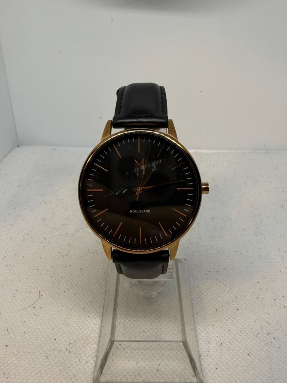 MVMT Boulevard Santa Monica MB01-RGBL Womens Rose Gold Black Watch 38mm